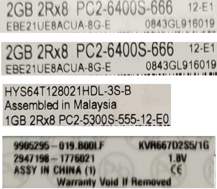 Memórias RAM PC2 e DDR3 e Disco SATA II