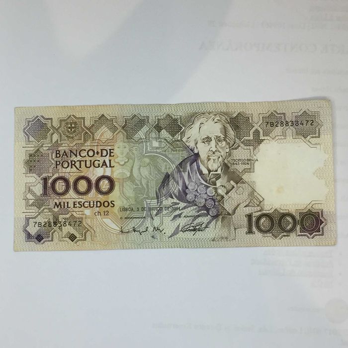 nota 1000 escudos 1994, Teófilo Braga