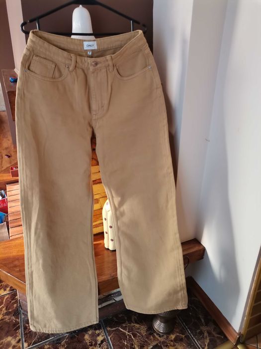Spodnie Szerokie Beż Only