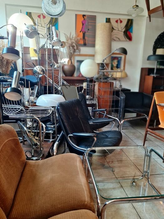 Stolik  kawowy mobilny  w chromie, Bauhaus, Mid-century ,space-age