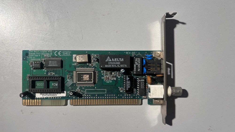 Placa de rede ISA 8EAISAP, Ethernet e BNC