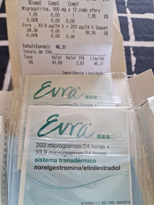 2 packs Evra (6 pensos)