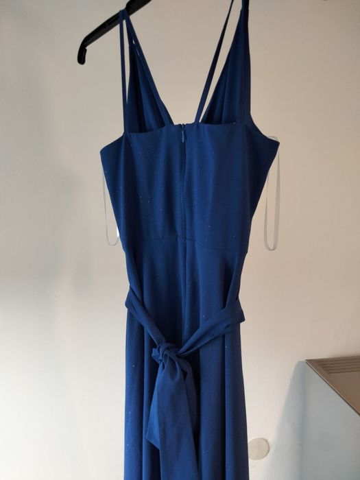 Sukienka Niebieska Brokatowa