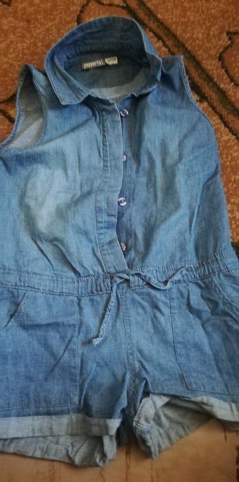 Jeansowy letni kombinezon r 128 134