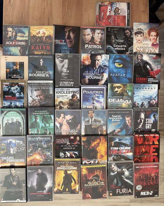 37 oryginalnych filmów DVD | Idealny stan, Lektor PL | Bourne, Bond, Matrix, Auta, Disney | Całość