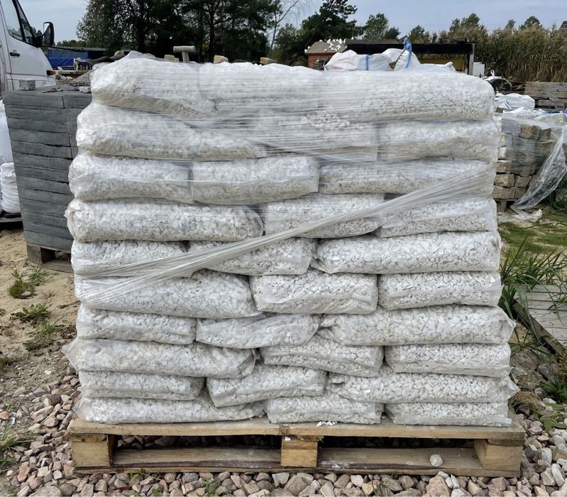 BIAŁA MARIANNA EXTRA WHITE Śnieżnobiały Kamień 8-16, 32 Grys Akwarium