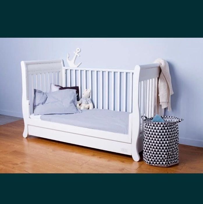 Łóżeczko niemowlęce dziecięce Troll Romantica 140x90 barierka materac