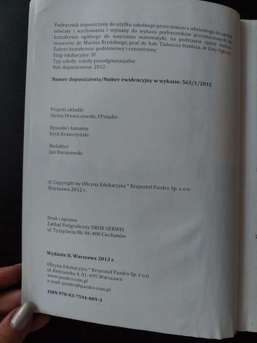 Matematyka kl 1 Zakres podstawowy i rozszerzony