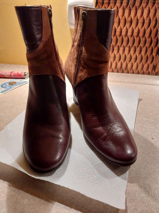 Botki ze skóry 39,5 Ryłko