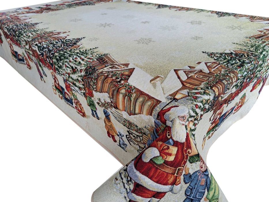 Obrus świąteczny 140x240 cm gobelinowy na duży stół V10