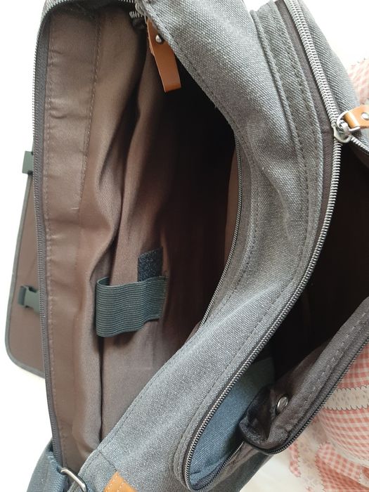 torba na ramię, płótno, szara