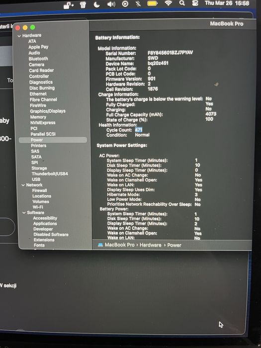 MacBook Pro 13 2018 TouchBar 16GB 471 cykli