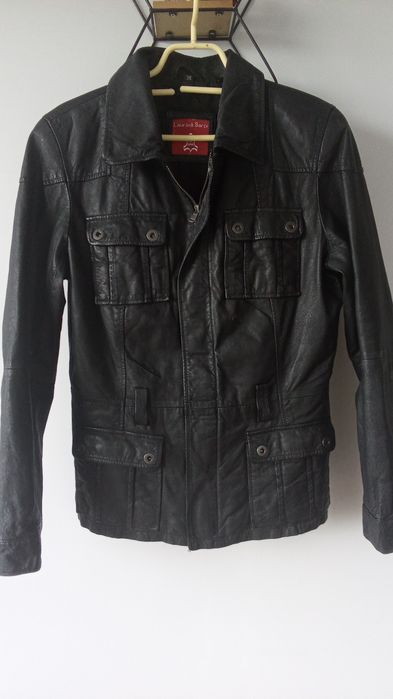 Czarna kurtka ramoneska 38/40-skóra naturalna