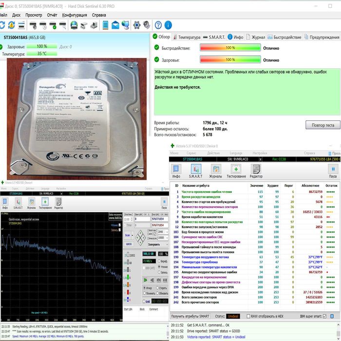 Жесткий диск для ноутбука/PC SSD 2.5" 120Gb, HDD 3.5" 500Gb, 1.0Tb