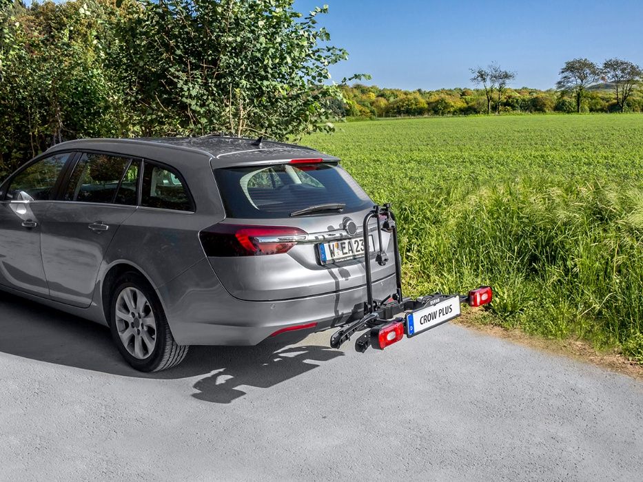 Składany bagażnik do przewozu rowerów na haku holowniczym "CROW PLUS"