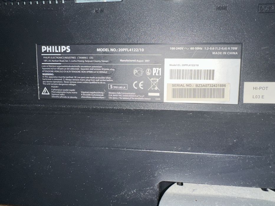 Телевізор - монітор Philips 20FL4122/10