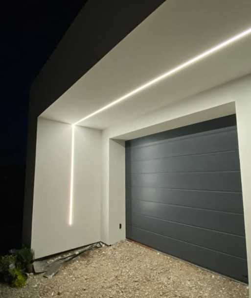 LINIA LED Na wymiar Elewacja Podbitka Daszek Mur Nowoczesny Design