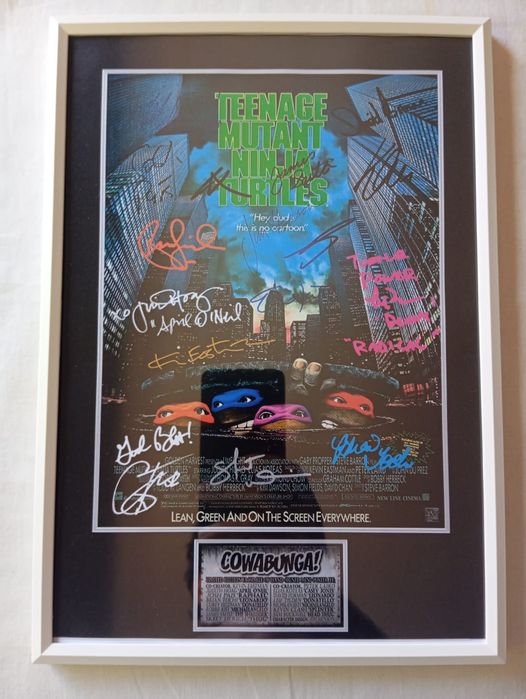 Moldura Filme Teenage Mutant Ninja Turtles com Autógrafos (A4)