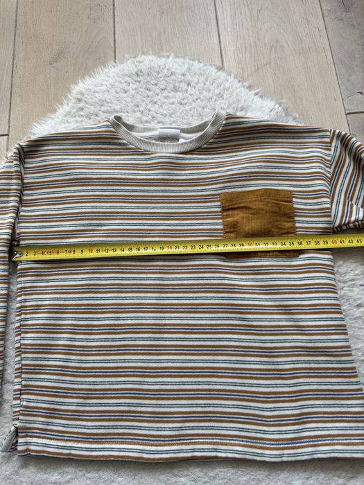 Zara baby 110 Bluzka w paski bezowe brazowe z meszkiem