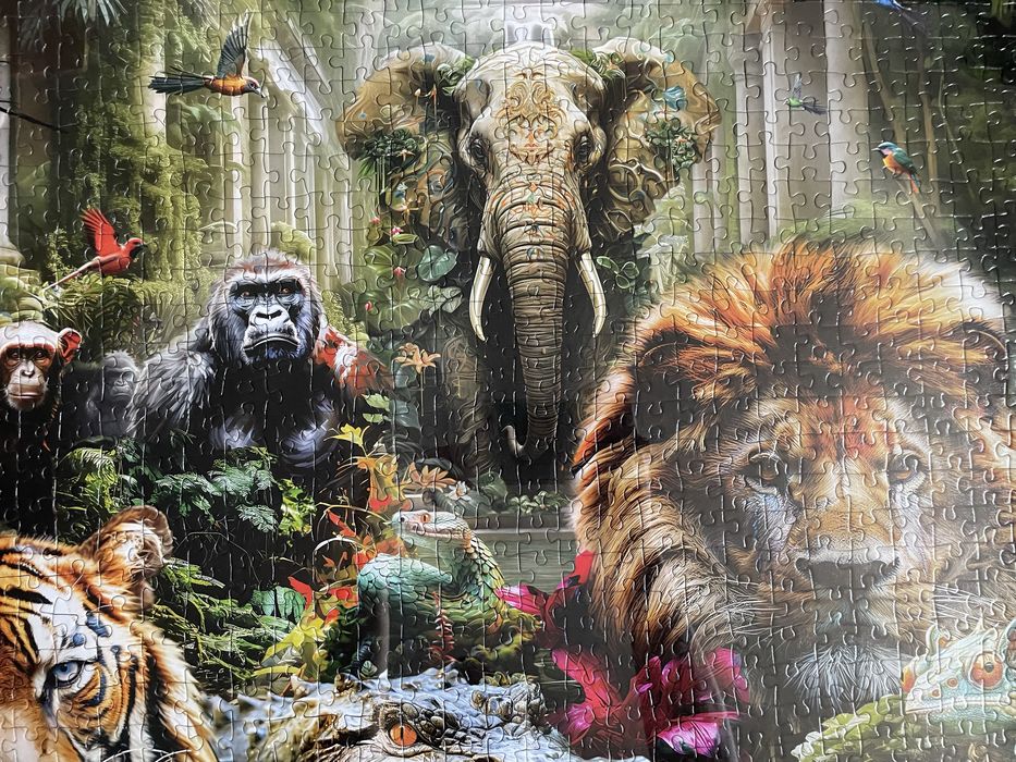 Decoração parede puzzle com moldura