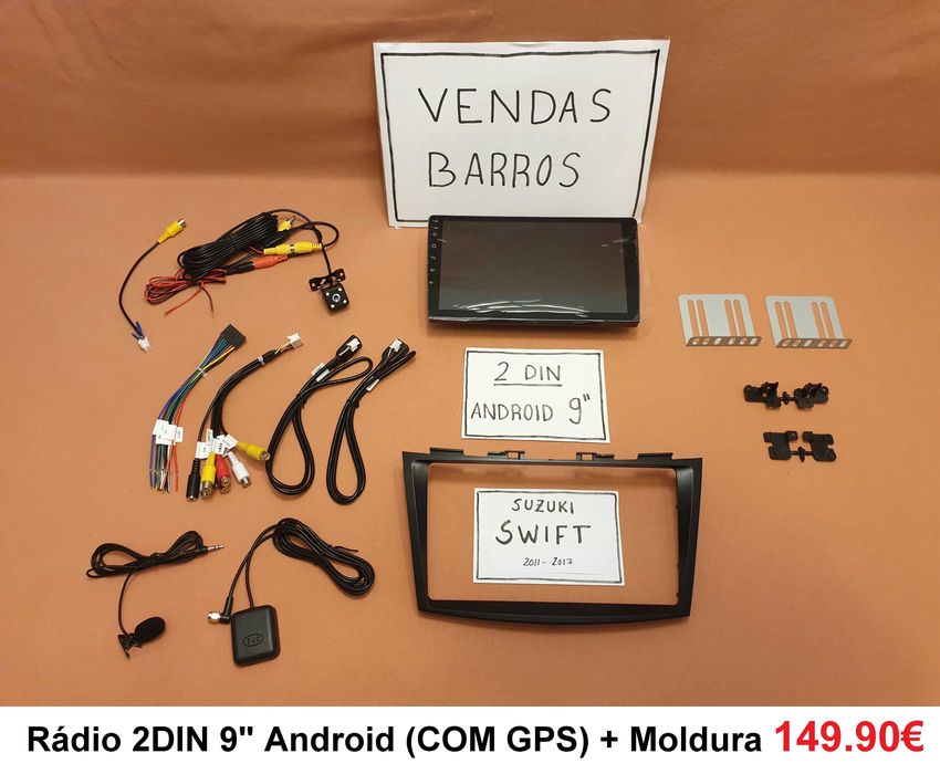 (NOVO) Rádio 2DIN • SUZUKI Swift (2004 a 2017) • Android GPS [4+64GB]