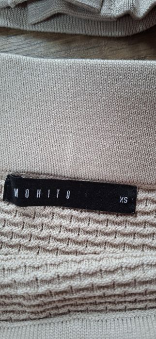 Beżowy komplet Mohito 34/XS spódniczka sweter