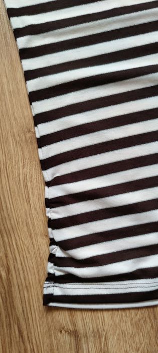 Koszulka t-shirt brązowa beżowa paski basic casual