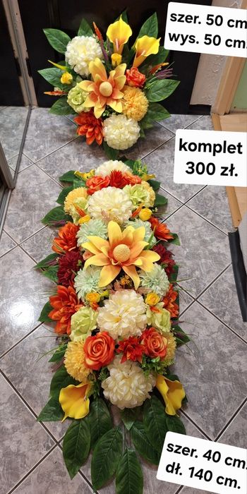 Stroik/ wiązanka komplet nagrobny,  140 cm. płyta