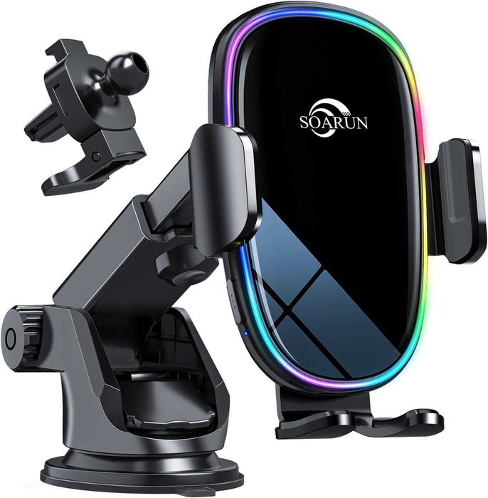 SOARUN Bezprzewodowa ładowarka samochodowa, 15 W Qi Szybka