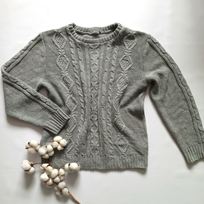 Cieply szary sweter M/L 38/40 oversize sploty zimowy jesienny melanż