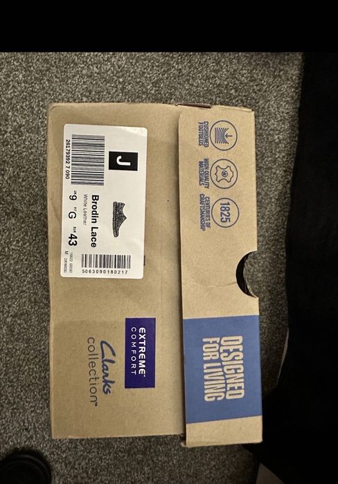 Мужские кеди туфли Clarks белие кожа UK 9 43