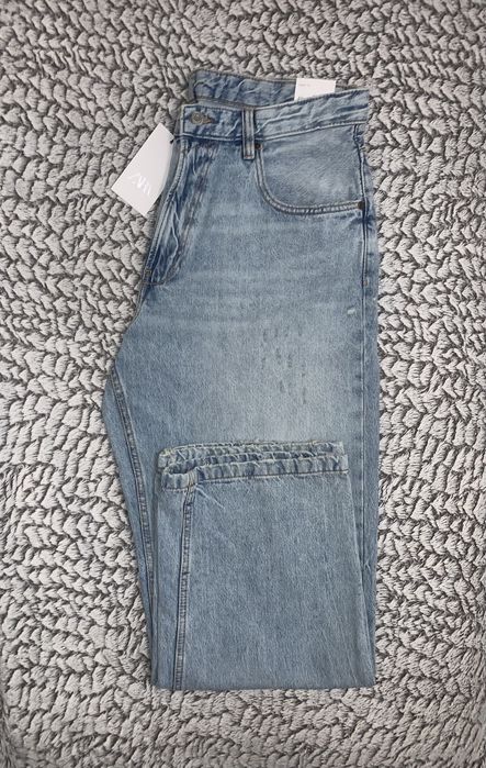 Джинси прямі широкі базові блакитні сині Baggy fit Zara