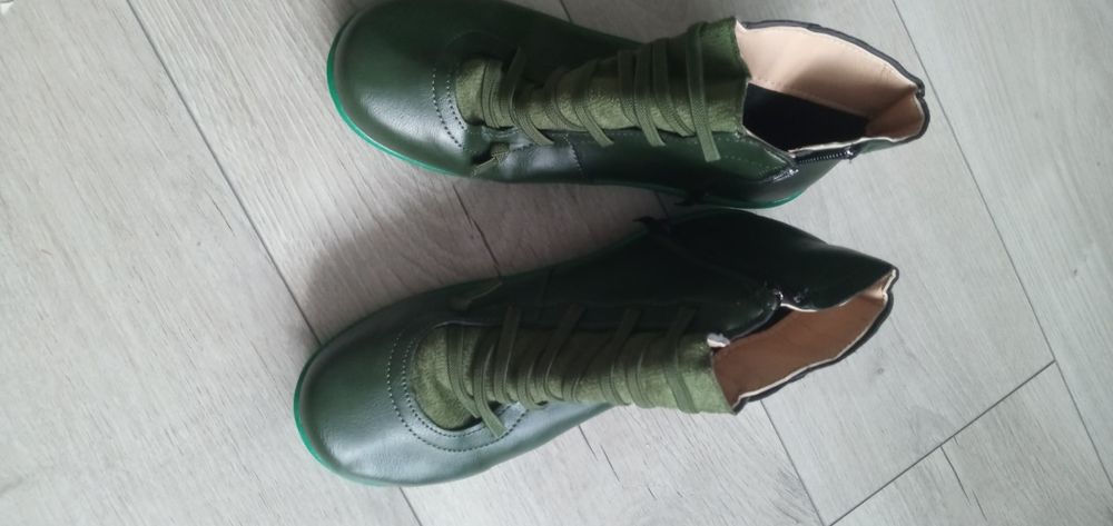 Damskie botki 39 butelkowa zieleń nowe