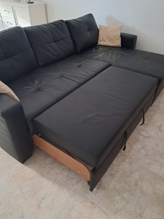 Sofá Chaise Longue e conversível em Cama