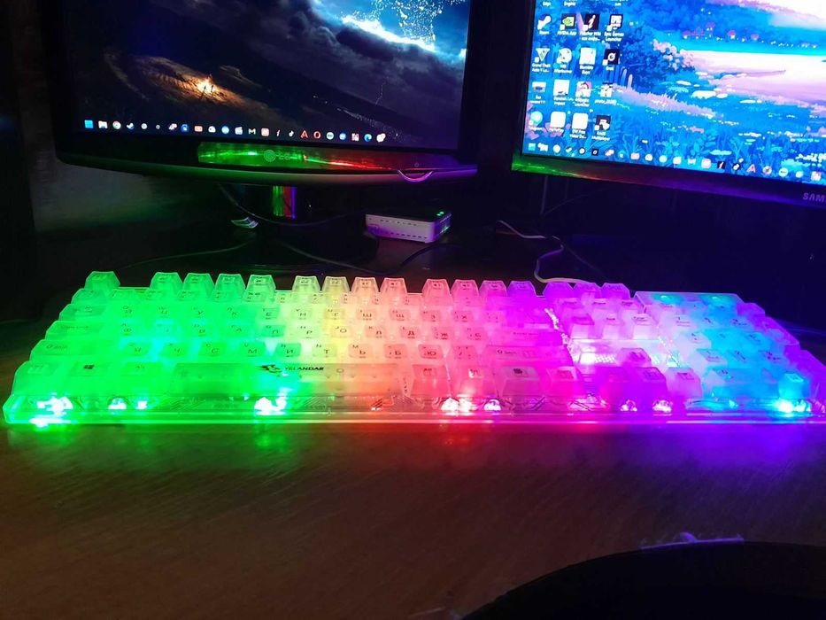 Компьютерная клавиатура прозрачная с подсветкой игровая память ссд