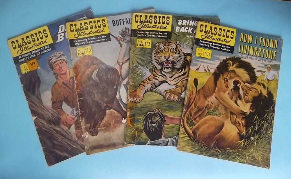 CLASSICS ILLUSTRATED (Edição UK dos anos 50) - 4 grandes clássicos.
