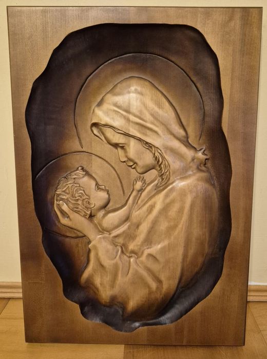 Płaskorzeźba Matka Boska z Dzieciątkiem - 55 cm x 38 cm x 4 cm