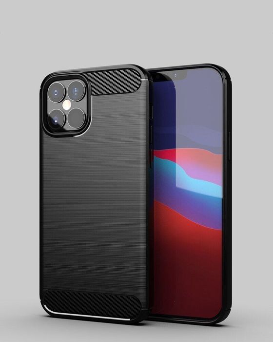 Elastyczne Etui Carbon Case iPhone 12 czarny