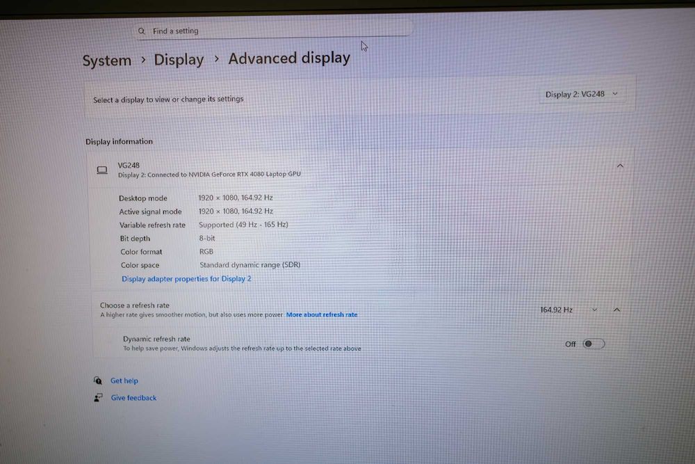 Monitor ASUS Gaming 24" 165Hz G-SYNC 0.5 ms