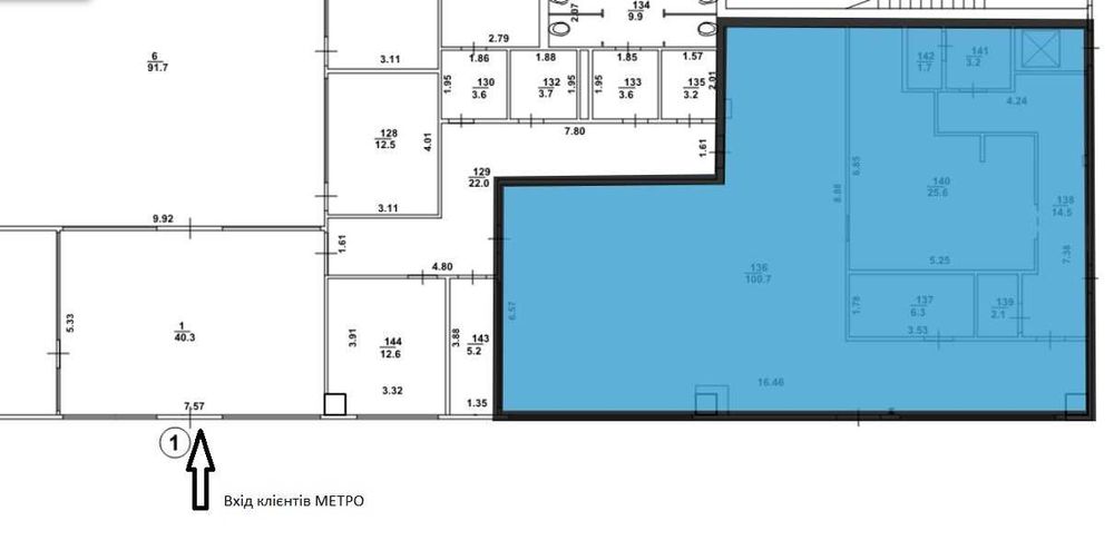Оренда від власника під ресторан ТЦ Метро, Київ, ст.м. Позняки, 1 пов.