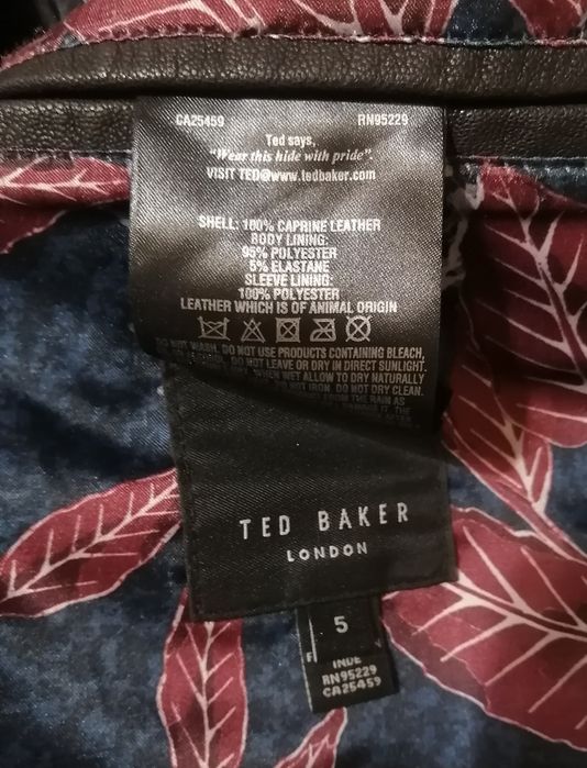 Ted Baker куртка L кожаная бомбер шкіряна шкіра пілот мотокуртка