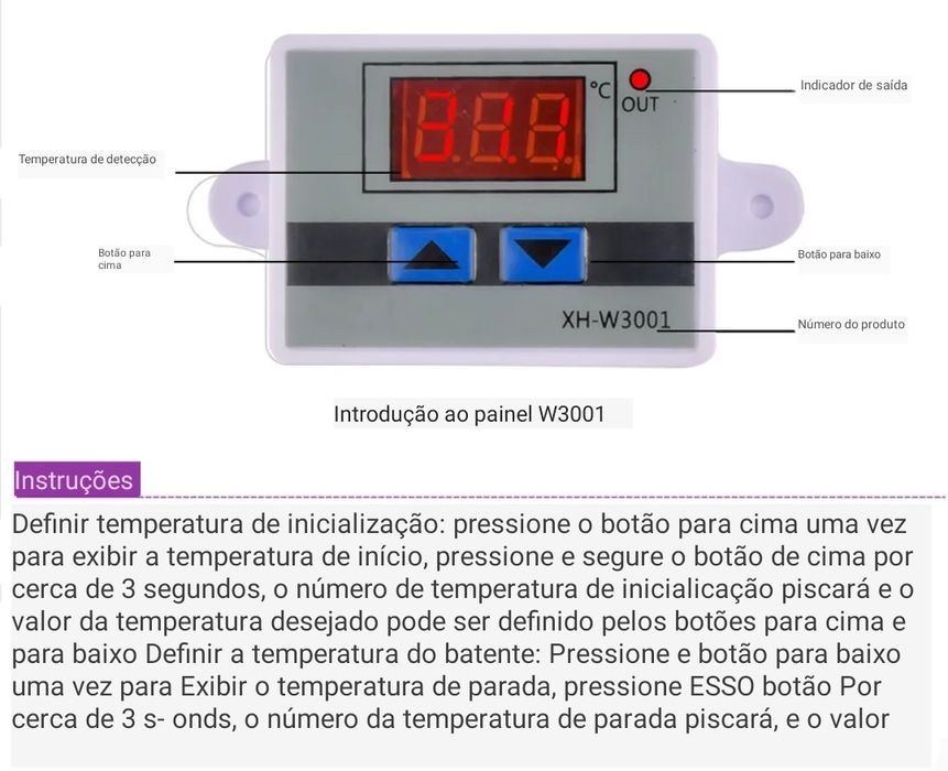 Controlador de temperatura W3001