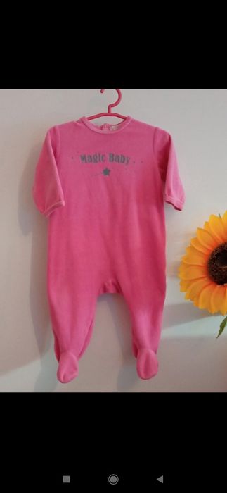 Baby Velvet Pajamas, 12 Months, Kitchoun