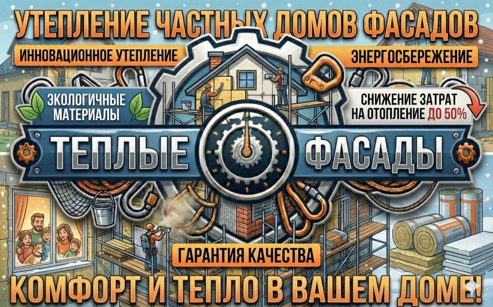 Утепление фасада дома + Короед / Барашек. Работа под ключ