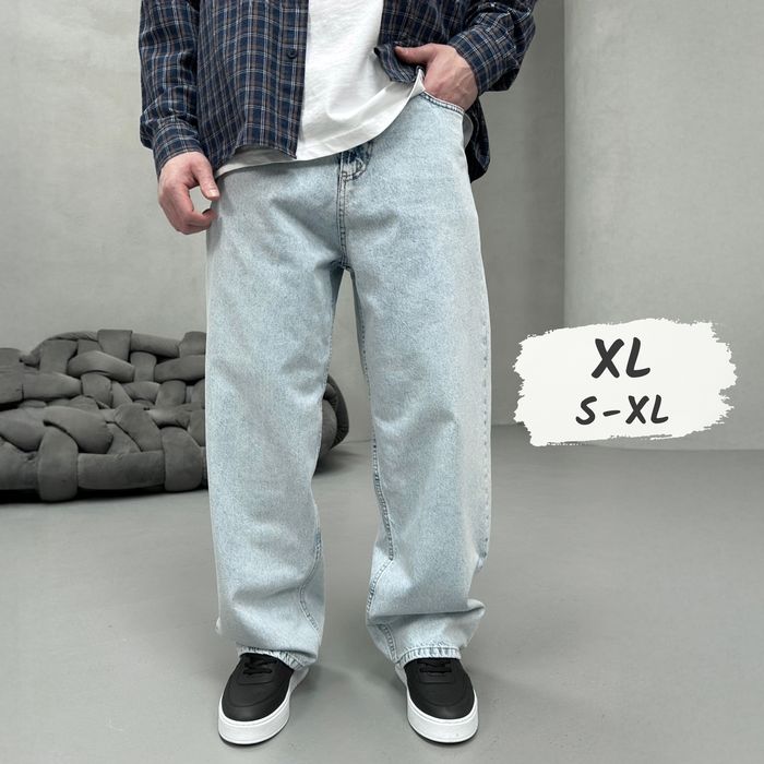Джинси чоловічі широкі, baggy jeans, штани баггі реп | Джинсы широкие мужские, штаны багги, джынсы беги 90 х rap sk8 | Розмір XL