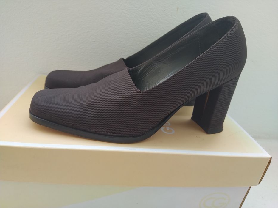 Sapatos castanhos em pele, elegantes - Tamanho 37