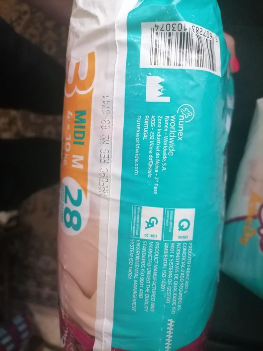 Памперсы Nunex Active Dry 3 (28 шт.) в наличии 2 пачки (Португалия)