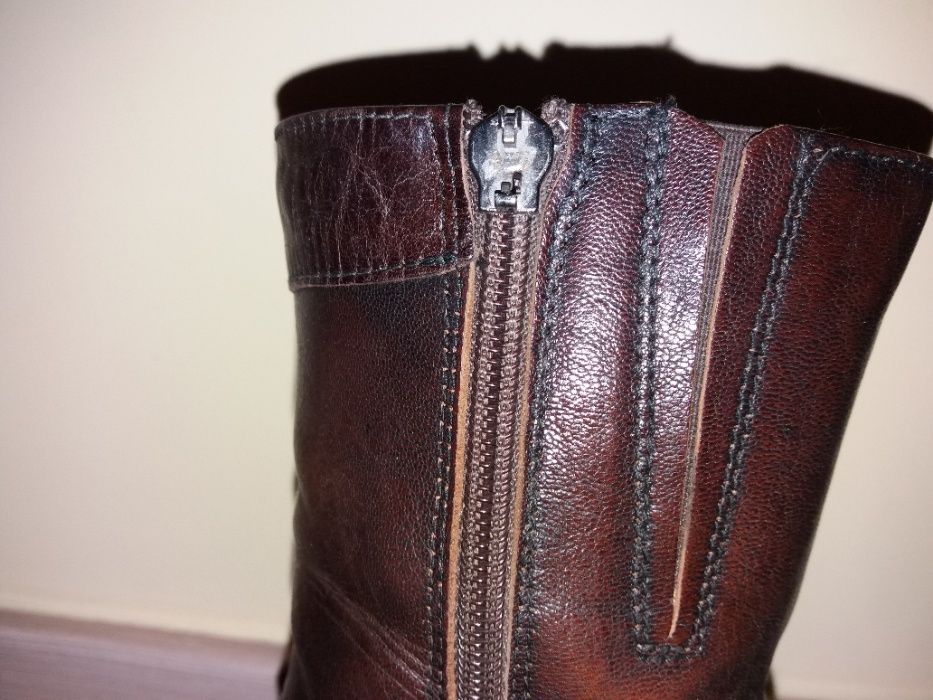 Sprzedam buty eleganckie DAMSKIE KOZACZKI SKÓRZANE BRĄZOWE, rozm. 37
