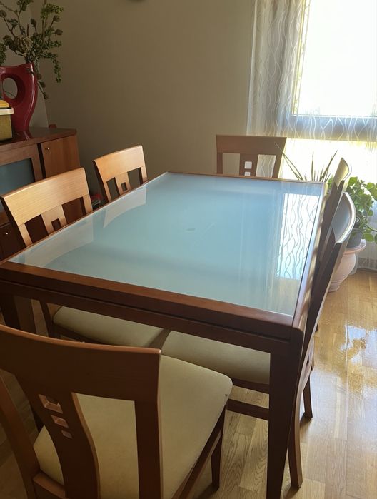 Conjunto de móveis de sala em madeira de cerejeira