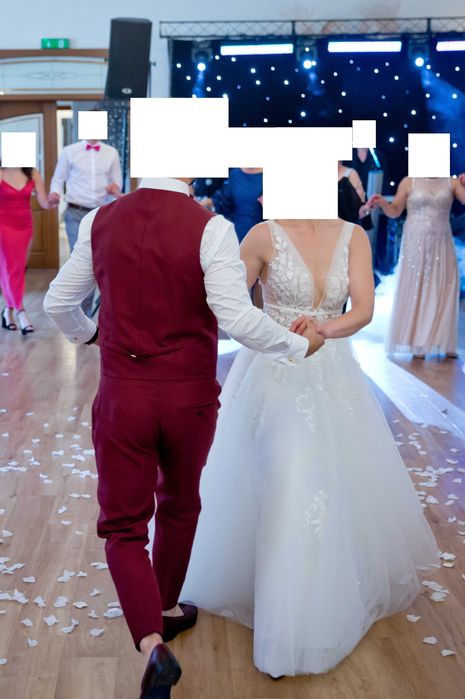 Garnitur męski Doris Simon w kolorze bordowym